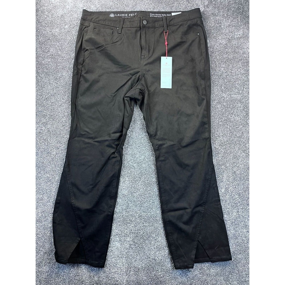 Laurie Felt Los Angeles‎ Womens Faux Suede Black Pants Size 18WP
